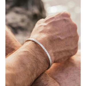 NEW Men’s Unisex Engraved 925 Sterling Silver Cuff‎ Bracelet, 65mm Adjustable